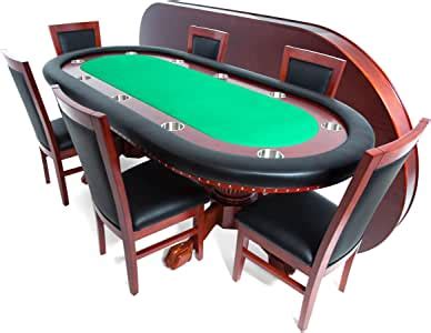 Amazon.com : BBO Poker Rockwell Poker Table for 10 Players with Green Felt Playing Surface, 94 x ...