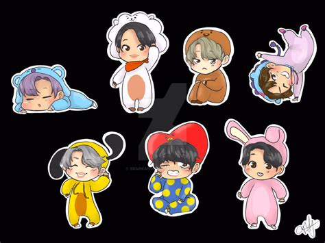 BTS Chibi stickers by 8DarkAngel8 on DeviantArt