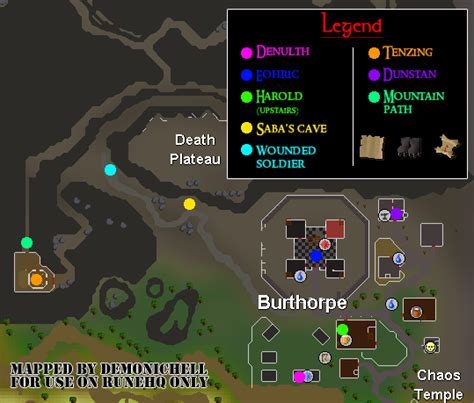 Death Plateau Map - RuneScape Guide - RuneHQ