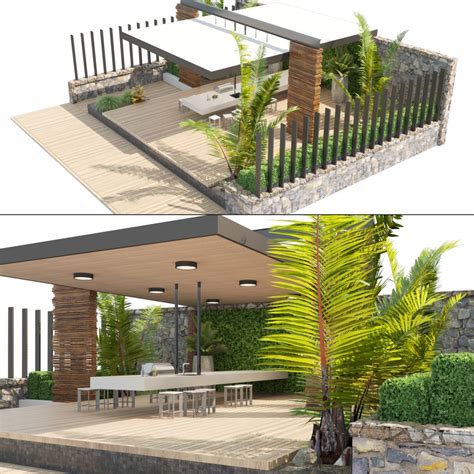 Rooftop Garden 3d Model - 3D Model for Corona, VRay