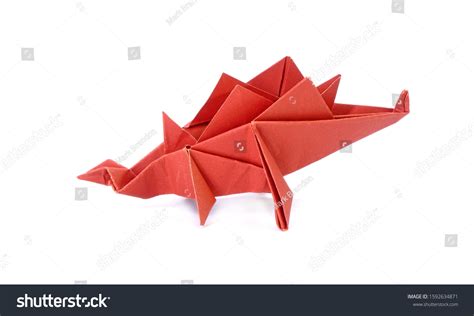 Stegosaurus Dinosaur Origami Paper Art Isolated Stock Photo (Edit Now ...