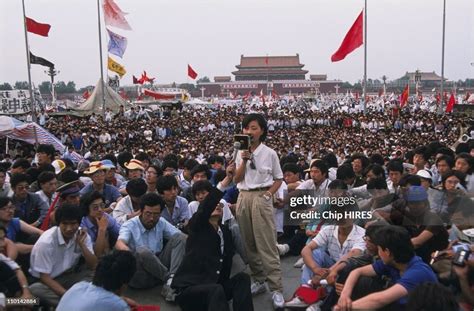 Chai Ling, student movement leader in Beijing, China on May 28, 1989. News Photo - Getty Images