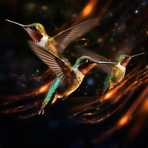 Premium AI Image | hummingbirds fluttering