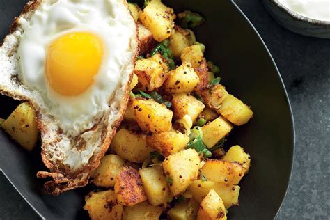 Indian spiced potatoes with fried egg - Recipes - delicious.com.au