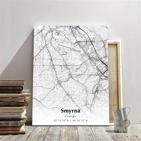 Smyrna City Map Print, Smyrna Georgia Map Poster, USA City Street Map ...