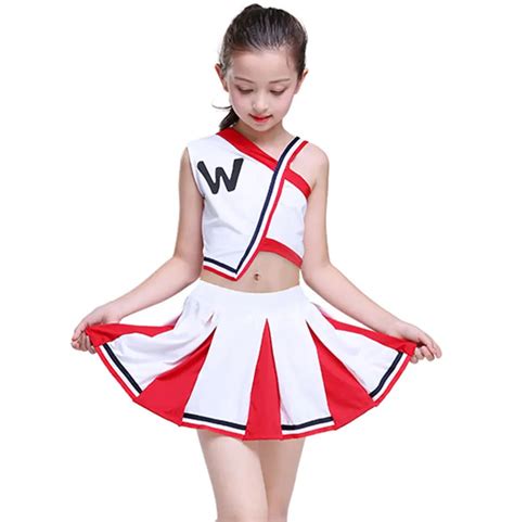 Girl Cheerleader Uniforms Children Cheer Team Suits Girls Cheerleading Uniforms Boy Calisthenics ...