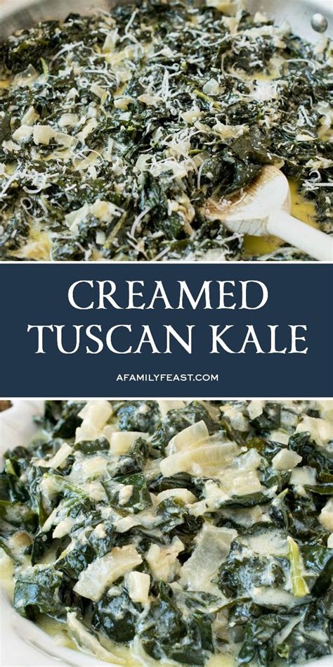 Creamed Tuscan Kale - A Family Feast® | Cooked kale recipes, Kale dishes, Kale recipes