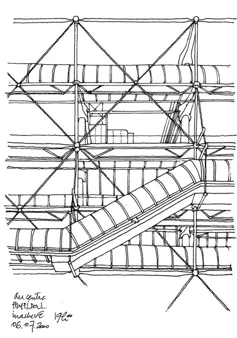 Paris, centre Pompidou 2000 | Perspective drawing architecture, Paris architecture, Architecture ...