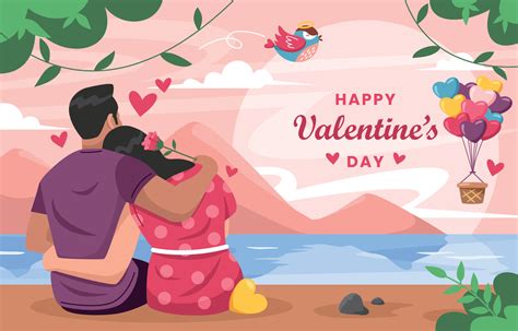 Romantic Couple Celebrating Valentine's Day 4607595 Vector Art at Vecteezy