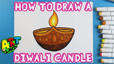 How to Draw a DIWALI CANDLE - YouTube