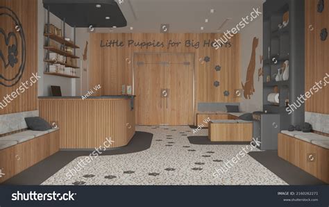 Veterinary Clinic Interior Design Gray Wooden Stock Illustration ...