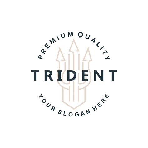 Premium Vector | Neptune poseidon trident logo spear simple vintage template design