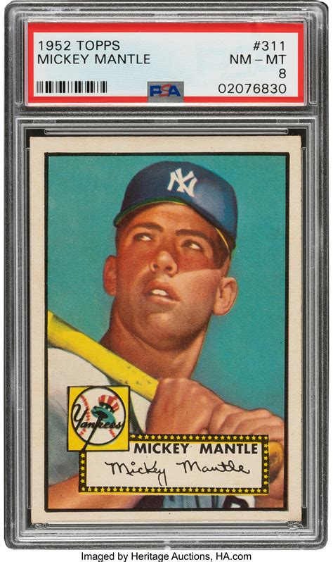 1952 Topps Mickey Mantle #311 PSA NM-MT 8.... Baseball Cards | Lot ...