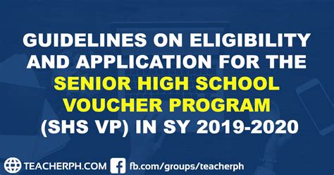 2019 DepEd Guidelines on Senior High School Voucher Program - TeacherPH