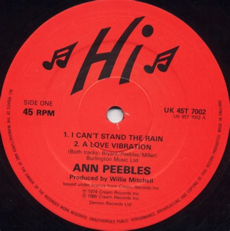 Ann Peebles - I Can't Stand The Rain (1985, Vinyl) | Discogs