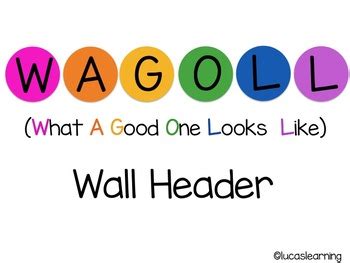 WAGOLL (What A Good One Looks Like) Wall Header by lucaslearning