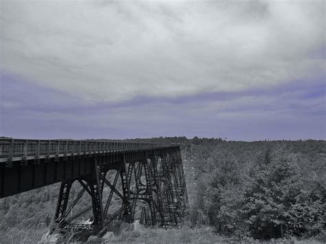 Kinzua Bridge Skywalk In Selective Color Photograph by Anthony Thomas - Fine Art America