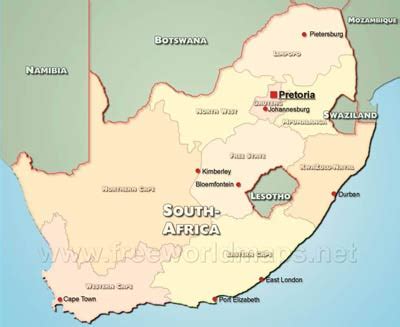 South Africa Physical Map