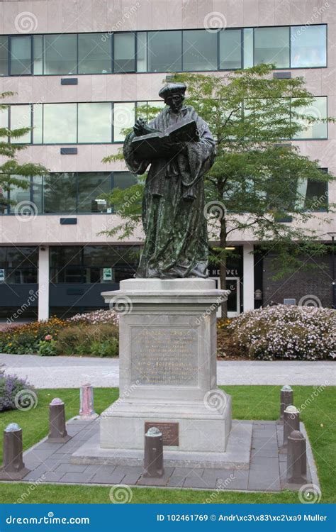 Statue of Dutch Renaissance Humanist Desiderius Erasmus in Downtown Rotterdam, Stock Image ...