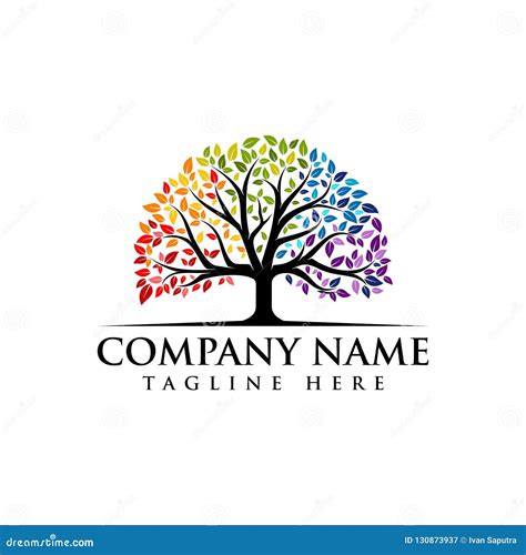 Abstract Vibrant Tree Logo Design, Root Vector - Tree of Life Logo Design Inspiration Stock ...