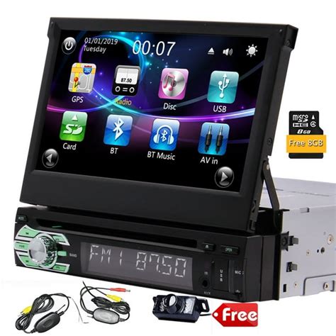 Single Din Car Stereo 7 Inch Car Radio Touch Screen DVD Player with Mirror Link for Android ...