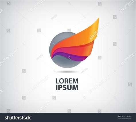 Vector 3d Abstract Circle Flying Logo Stock Vector (Royalty Free) 167581409 | Shutterstock