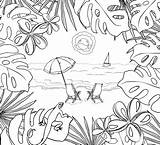 Coloriage Coucher de Soleil Au Bord La Mer  Télécharger Et Imprimer sketch template