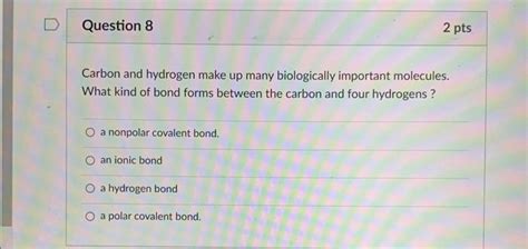 Solved Carbon and hydrogen make up many biologically | Chegg.com