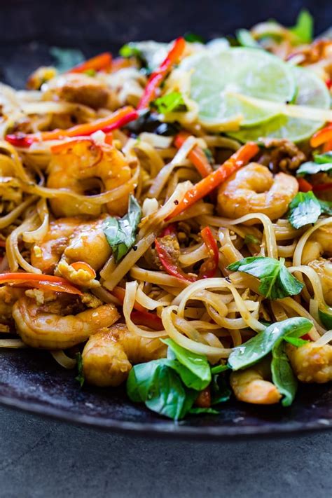 One Pan Simple Asian Shrimp Noodles - Oh Sweet Basil