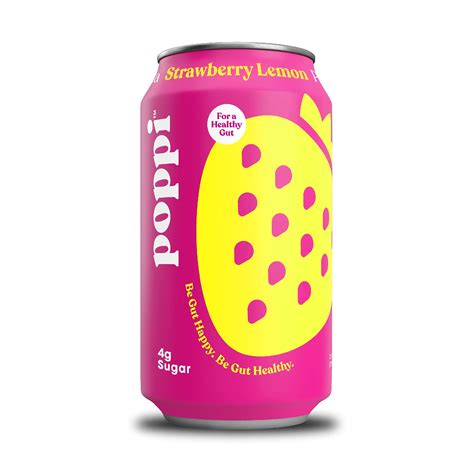 Buy POPPI Sparkling Prebiotic Strawberry Lemon Soda w/Gut & Benefits ...