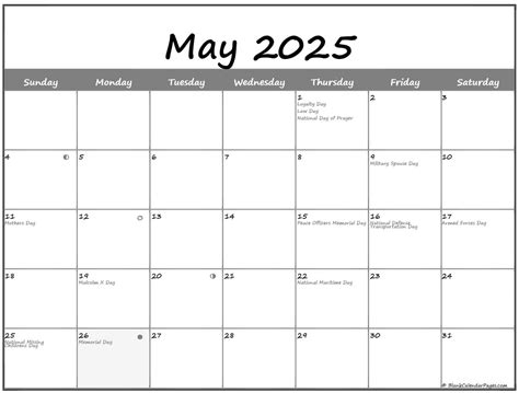 May 2025 Lunar Calendar | Moon Phase Calendar