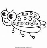 Butterfly Coloring Page Kids Cute Ladybug Stock Vector Royalty Free  sketch template