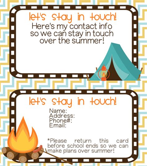 Let's Stay In Touch Cards - Printable Contributor - Organize and Decorate Everything