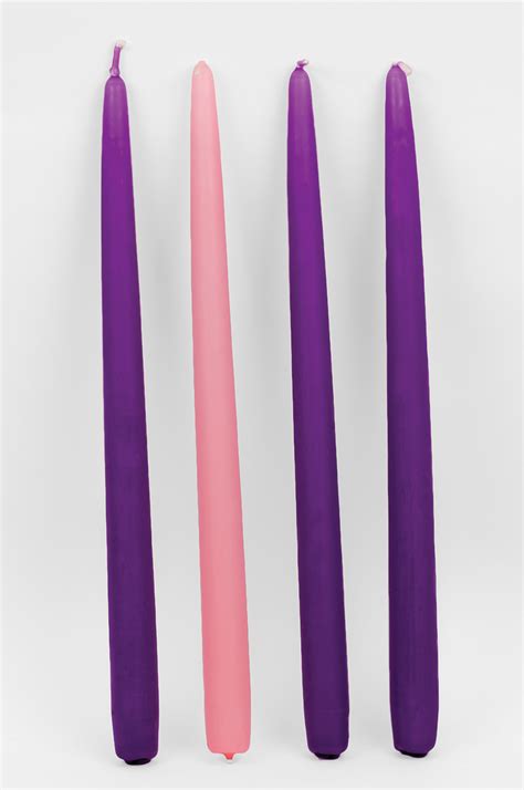 Advent Candles, 3 Purple/1 Pink, 7/8" x 12" - Concordia Publishing House