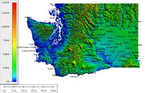 Washington State Elevation Map