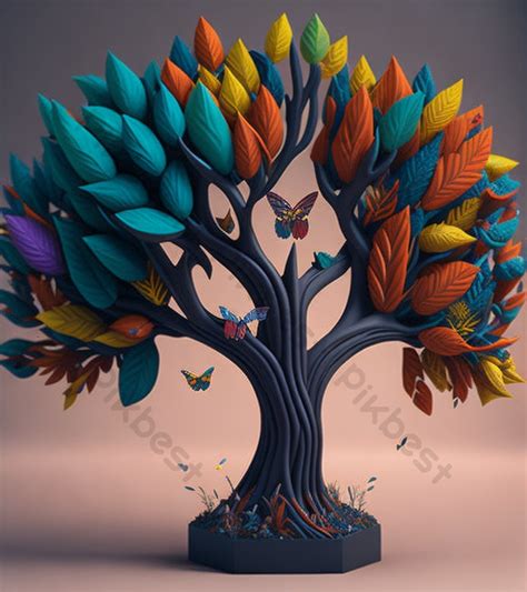 3D Tree Wall Art For And Home Or Office Interior Mural Painting Decor ...