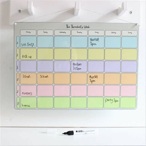 Personalised Weekly Family Planner Whiteboard By Craftly Ltd | Weekly ...