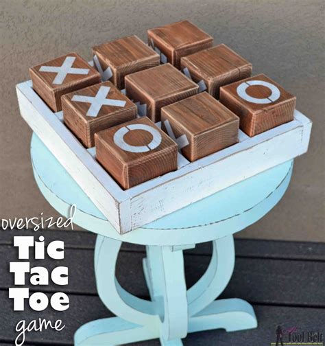 Check out these free plans to build your own wooden tic tac toe game ...