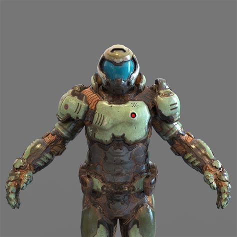 Doom Slayer 2016 Full Body Armor with Helmet and Shotgun 3D model 3D ...