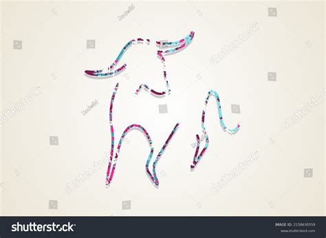 Colorful Line Art Buffalo Logo Design Stock Vector (Royalty Free ...