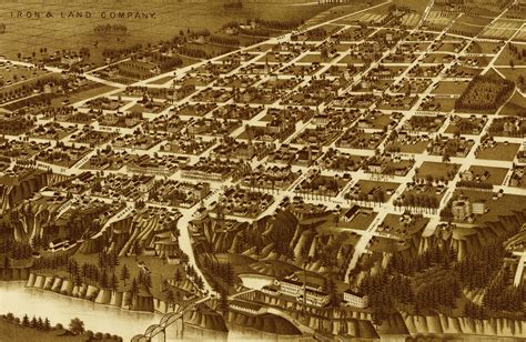 Tuscaloosa, Alabama in 1887 - Bird's Eye View Map, Aerial, Panorama ...