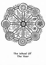 Coloring Mandala Pagan Pentacle Embroidery Pages Wiccan Designs  sketch template