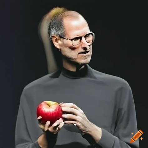 Steve jobs eating an apple on Craiyon