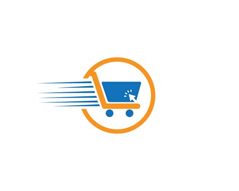 Online Shopping Trolley Click And Collect Order Vector Logo Design Template. 11401535 Vector Art ...