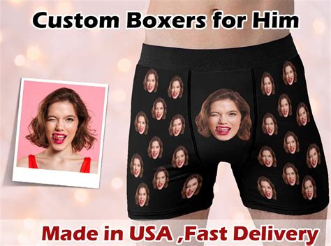 Personalized Boxers With Face for Husband, Custom Man Underwear With ...