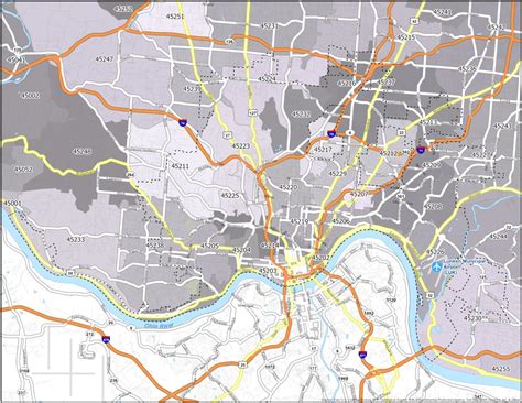 Cincinnati Zip Code Map - GIS Geography