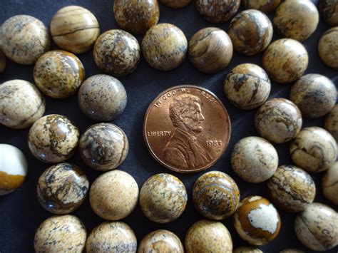 10mm Natural Picture Jasper Gemstone Cabochon, Round Cabochon, Polished ...