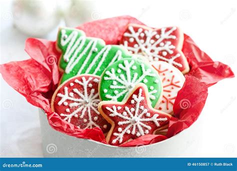 Christmas cookie gift box stock image. Image of baked - 46150857