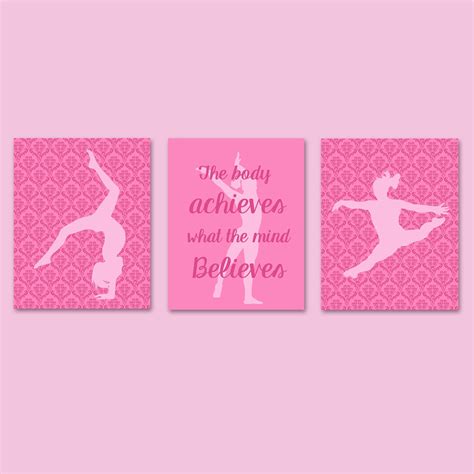 Gymnastics Decor Girl Room Decor Pink Gymnast Prints Teen | Etsy