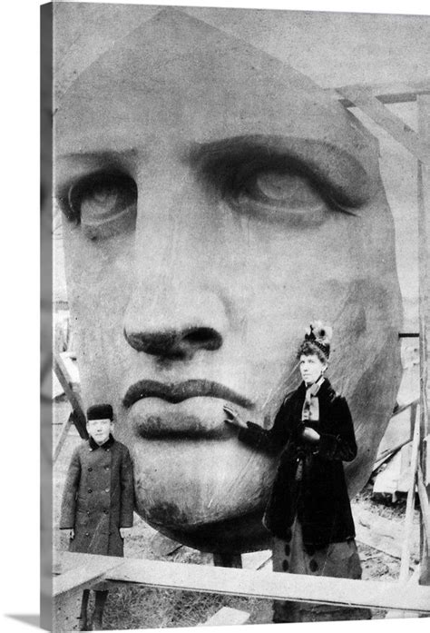 Statue Of Liberty, 1885, Face of the Statue of Liberty before asemblage ...